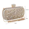 Bolsos de noche Bolso de noche de diamantes de lujo para mujer Bolsos y bolsos de boda florales elegantes Bolso de embrague dorado de fiesta femenina de moda X350h 220318