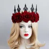 Black Queen Halloween Party Party Retro Red Rose Rose Fands Crown Halloween Hair Acessórios UK para crianças