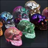Kunst- en ambachten kunst geschenken huizentuin kristal glas skl gesneden electroplating stenen ornamenten skeletvorm han dhe1r
