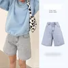 Zhisilao Solido ginocchio Shorts Denim Donne Summer Vintage Vintage High Wit White Jeans Streetwear 220630 220630