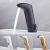 Grifos de fregadero de baño Sensor automático de latón cepillado de latón grifo de sensor automático Tail