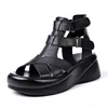 Sandales classique rétro Designer marque été 2022 romain femmes chaussures en cuir plate-forme solide femme Wedge femme