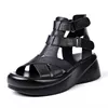 Sandalen Klassische Retro Designer Marke Sommer 2022 Römische Frauen Schuhe Leder Plattform Solide Frau Keil Weibliche