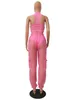 Neon Tracksuit 2 Piece Set Women Crop Top And Transparent Pants Sets Casual Jogging Femme Sportswear Summer Clothes Plus Size