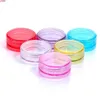 100st 2G Multicolor Empty Plastic Cosmetic Makeup Jar Pots Transparenta provflaskor Eyeshadow Cream Lip Balm Storage BoxHigh Q8954066