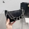 Hohe Qualität Rindsleder Kette Umhängetaschen Umhängetasche Luxurys Mode Frauen Brief Einfarbig Freizeit Handtasche Walllet Ketten Handtaschen