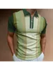 Polos pour hommes de luxe vêtements pour hommes chemises Patchwork imprimé décontracté à manches courtes t-shirt hommes col rabattu fermeture éclair hauts hommes