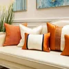 Cushion/Decorative Pillow Orange Modern Light Luxury Cushion Cover 30x50/45/50/60CM High-grade Jacquard Pillowcase Bed Room Sofa Home DecorC