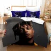 3D -sängkläder sätter sångare juice wrld duvet cover set polyester hud vänliga andningsbara vuxna barn universellt täcke täckning med pil2303736