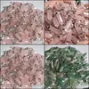 Artes e artesanato de pedra natural Rosa Quartz Shape Charms Point Chakra Pingents for Jewelry Fazendo Deld Deliv Sports2010 DH4626230