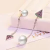 Stud S Cute Watermelon Pearl Earring Silver 925 Earrings For Women Party Color Zircon Fine Jewelry Girl GiftStud Moni22