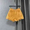 Kvinnors Denim Shorts Hög midja Casual Solid Zipper Fly Fashion Shorts Loose Sexy Green A-Shaped Hot Pants 2022 Ny sommar Y220417