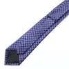 Mode för män Business slips Klassisk 8 cm rand pläd polyester jacquard slips röd blå svart hög kvalitet dagligt slitage Cravat 220409