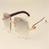 Whole-factory direct luxury fashion diamond sunglasses 3524014 natural mixed horns mirror legs sunglasses engraving lens priva302p