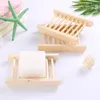 Natural Bamboo Trays Wholesale Wooden Soap Dish Wooden Soaps Tray Holder Rack Plate Box Container for Bath Shower Bathroom