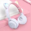 Designer de luxo Cat Headphones Luminous Bluetooth Headset P47M Cartoon Student Wireless Gaming fone de jogo sem fio