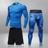 Erkeklerin Trailtsits Erkekler Erkekler Atletik Giyim Tişörtleri Set Sportswear Hızlı Trying Taytlar Trailsuit Spor Salonu Fitness Sıkıştırma