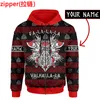 PLstar Cosmos 3DPrinted est Viking Xmas Valhalla Nome personalizzato Unico Hrajuku Streetwear Felpa con cappuccio casual unisex Felpa con zip 1 220714gx