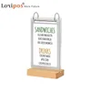 A5 Wood Acrylic Menu Stand Label Sign Sleeve Photo Picture Poster Frame Rack For Advertising Promotion Sign Display