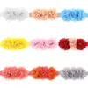 Bandeaux à fleurs de couleur unie pour bébés filles, accessoires de cheveux élastiques, couvre-chef en perles et cristal, décor pour nouveau-nés