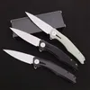 NOUVEAU Z0707 Flipper Pliage Couteau D2 Satin Blade G10 avec poignée en acier inoxydable Pouions à poket Open Fast Open Couteaux 3 poignées Cololrs