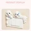 3D French Bulldog Teddy Resin Switch Sticker Wall Sticker Accessoires Slaapkamer Room Decor Kids Dog Poster On-off ornament