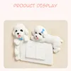 3D Bulldog francese Teddy Resin Switch Sticker Wall Sticker Accessori Socket Camera da letto Room Decor Kids Dog Poster Ornamento on-off