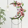 Objets décoratifs Figurines fleur lune fenêtre suspendue ornement vitrail art coloré en fer forgé pendentif décor de jardin porte décoration