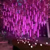 Snaren 30/50 cm 8 buizen meteoor douche Solar Led String Lichten Fairy Garlands Kerstboom Decor buiten bruiloft tuinstraat licht lijd