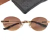 LUX Desig RetroVintage Круглые солнцезащитные очки без оправы UV400 Серебристые модные сверхлегкие титановые очки унисекс Plano 5225140 для P7066466