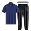 Herrespår män fitness tracksuit sets mens sommar andas snabb torrdräkt manlig shorts t shirt casual toppar kläder storlek 5xlmen's