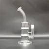 9.3In Clear Double layer Tire Filter Hookah Water Pipe Bong Glass Bongs Waterpipe Tobacco Smoking Bubbler Smoke Pipes Bongs Bottles Dab Rig
