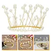 Pinzas para el cabello Barrettes 2pcs Kids Cake Crown Charming Topper Pearl Birthday DecorationHair