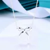 Bow Pendant Necklace S925 Sterling Silver Wimen Necklace Light Luxury Design Halsband High-End Valentine's Day Birthday Present G220725