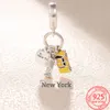 Contas pendentes de prata esterlina 925 para viagens de carro em Nova York Estátua da Liberdade Contas Contas Pandora Charms Pulseira Faça você mesmo Acessórios para joias