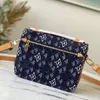 Umhängetasche aus Denim-Canvas, Umhängetaschen für Damen, Handtaschen, Geldbörse, modisch, Jacquard-Tragetasche mit Griff oben, abnehmbarer Schultergurt, mehrere Pochette