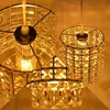 Lampy wiszące Luminarias Crystal LightsLamp z przezroczystym i wbudowanym przełącznikiem ON/OFF Chrome Cylinder Nowoczesny dekoracja domu