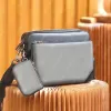 حقيبة جسم عرضية للأزياء للرجل الفاخرة الخاصة بقماش اليد مصممة للرجال حقيبة رسول M69443 Trio Messenger Leather أكياس الكتف الكتف الصغيرة محفظة عملة معدنية Dicky0750