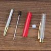 Cadeau d'écriture bricolage tube vide stylos à bille en métal auto-remplissage flottant paillettes fleur séchée cristal stylo stylos à bille 27 couleur DH9876