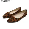 Chaussures léopard grande taille pour femmes bateau bout pointu chaussures plates mode sans lacet Creepers Zapatos Comodos De Mujer220513