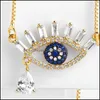 Collares colgantes colgantes joyas turcas collar de ojo malvado oro c￺bico Zirconia azul griego para mujeres moda moda 3502 Q2 Drop entrega 20