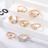 Set di anelli di moda per donna Acrilico Fiore di farfalla Abbraccio Anello di dito pentagramma di cristallo irregolare Gioielli creativi