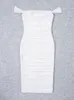 Beaukey осень сексуальный белый длинный Bodycon HL BANDAGE DRODE OFF PLEAD PARTICE CLUB Знаменитость высококачественная vestido XL 220509