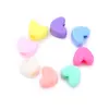 100 unids / lote Love Heart Diy Grano suelto para joyería Pulseras Collar Anillo para el cabello Fabricación de accesorios Artesanía Acrílico Niños Granos hechos a mano Color rosa