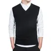 Gilet pour hommes pour hommes Pulllate sans manches ventre de coton tricots en V V