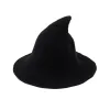 Halloween Witch Hat diversificado ao longo do Cap de lã de ovelha de tricô Hat Feminino Bruxa de Bruxa Pontada de Batia de Junho 21 de junho