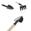 Mini Gardening Tools Wood Handle Metal Potted Plants Shovel Rake Spade for Flowers Potted Plant 3pcs/Set