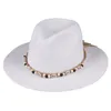 Chapeau de paille d'été pour femmes, avec coquille naturelle, conque, vacances en plein air, casquette à large bord, Panama, chapeau de soleil de plage