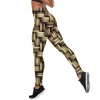 Leggings con stampa in tessuto con armatura in ferro Leggins con stampa hip-hop a vita alta Push Up Pantaloni fitness elastici da allenamento 3D W220617