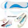 Silicone gel ortopédico palmilhas mulheres sapatos de salto alto pé plana arco apoio almofadas sapato inserção transparente massagem palmilha
